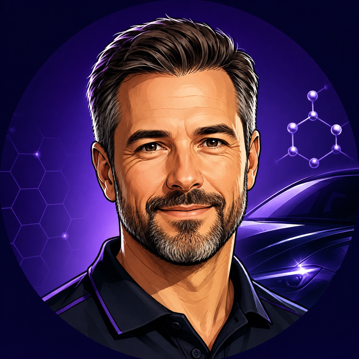Portrait-Illustration von Sven K., Vertriebsleiter aus Münster und Hobby-Aufbereiter